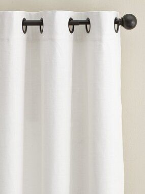 Pottery Barn Emery Linen Grommet Blackout Curtain Window Panel White 50" x 84"